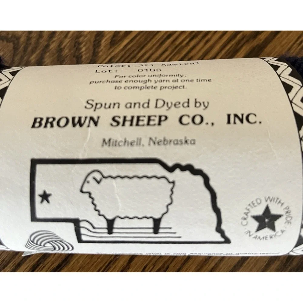 Brown Sheep Co Inc Top Of The Lamb 100% Wool 190 Yards Color 321 Admiral Blue - Picture 3 of 5